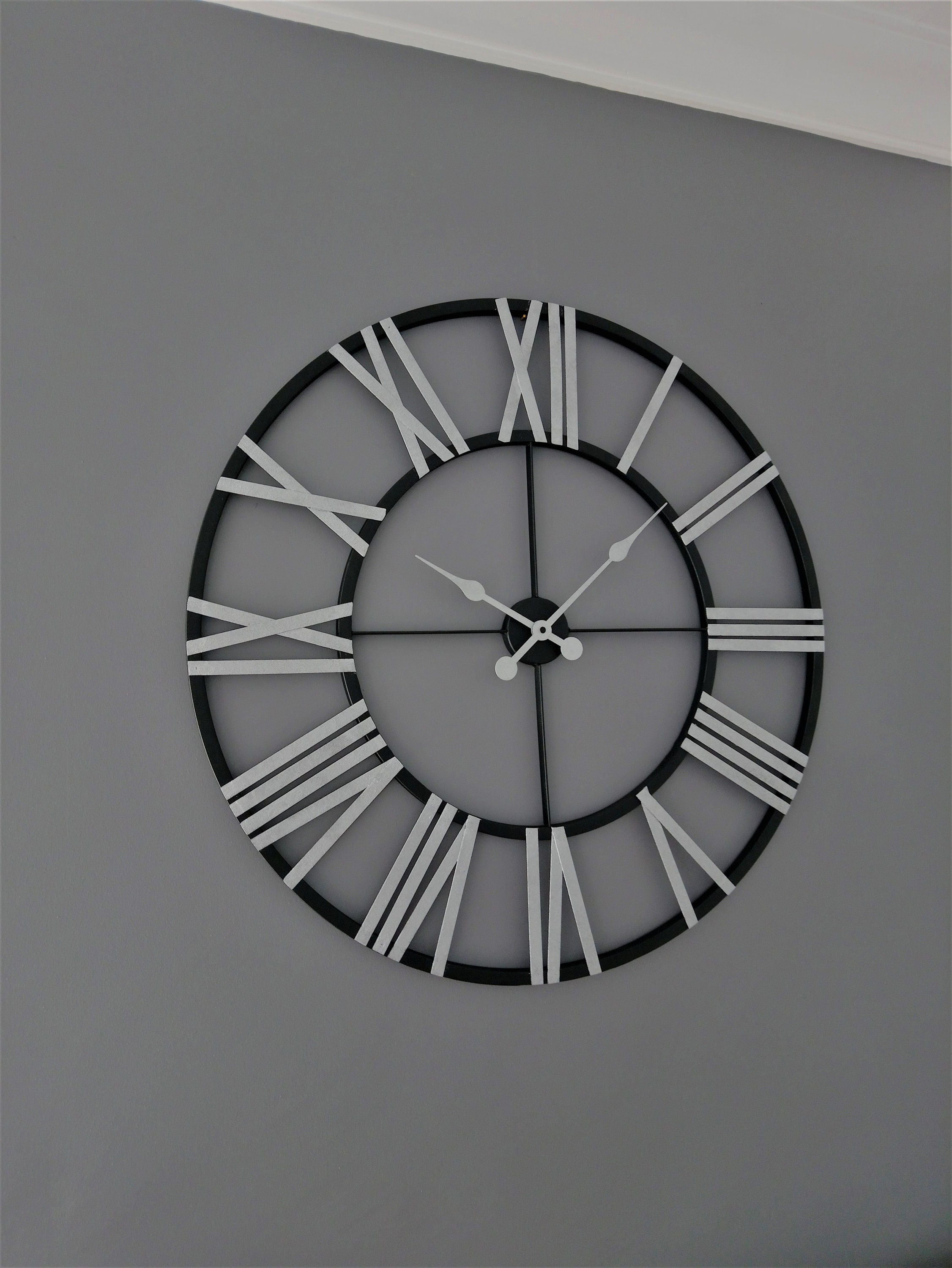 Extra Large Metal Wall Clock 40 Inch Rustic Silent Wall Clock Etsy