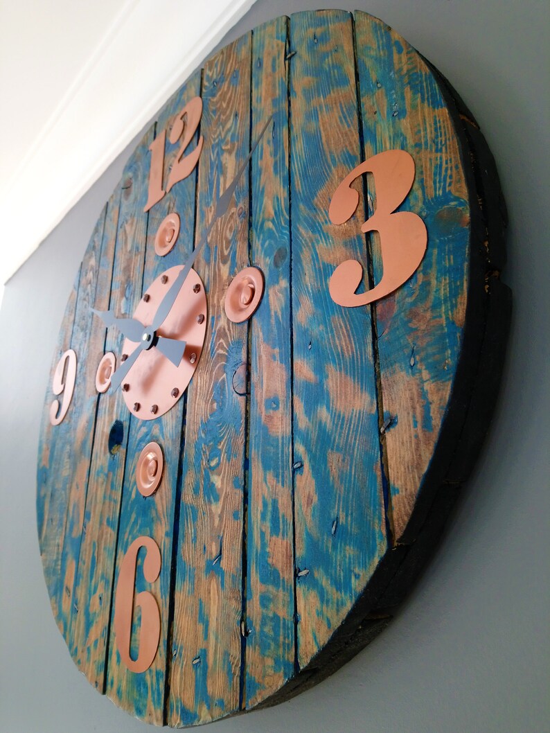 Large Rustic Reclaimed Wood Farmhouse Wall Clock Oversized Etsy
