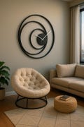 Metal Large Wall Clock Rustic Wall Clock Oversized Farmhouse Wall Clock Modern Minimalist Round Wall Clock Industrial Wall Art Decorative