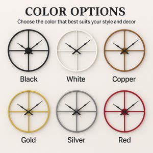 Minimalist Black Metal Wall Clock-Contemporary Design-Industrial Style-Handcrafted Timepiece-Modern Industrial Wall Clock-Unique Home Decor image 3