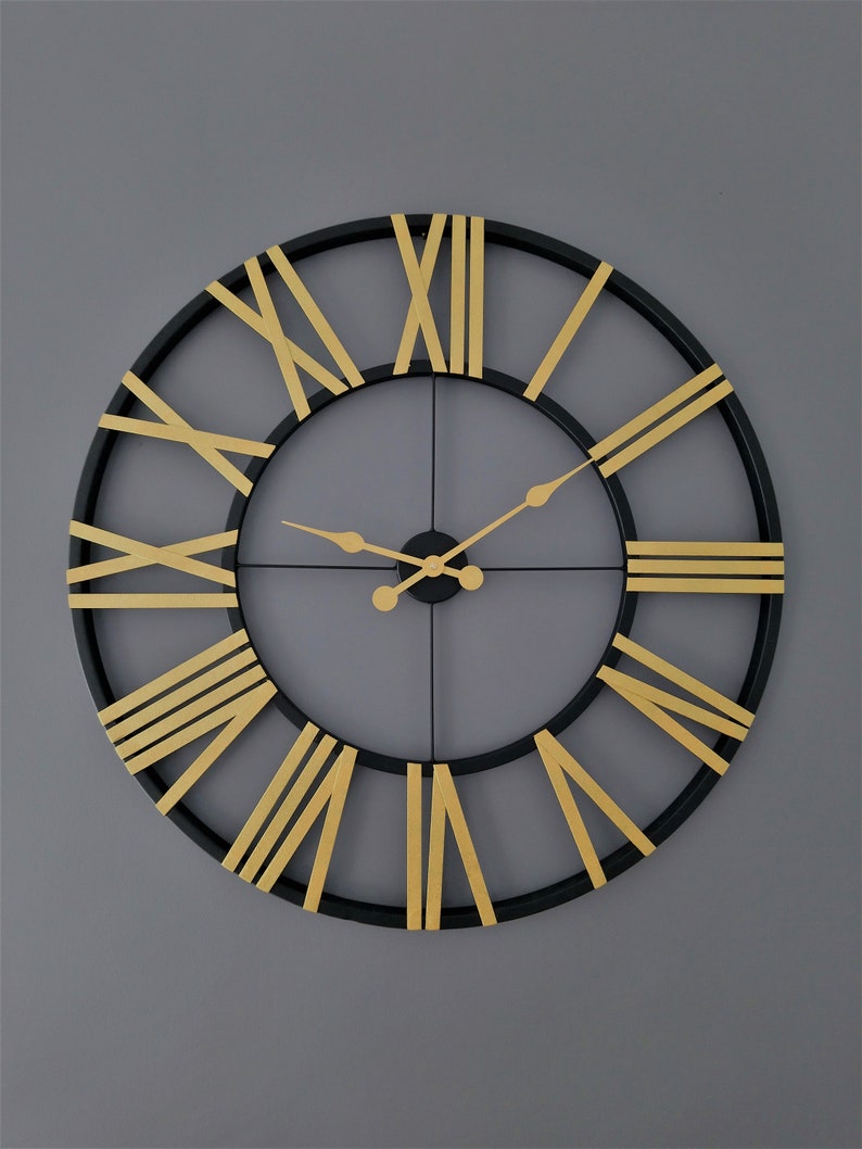 Metal Extra Large Rustic Wall Clock 48 Inch Modern Silent Wall Etsy