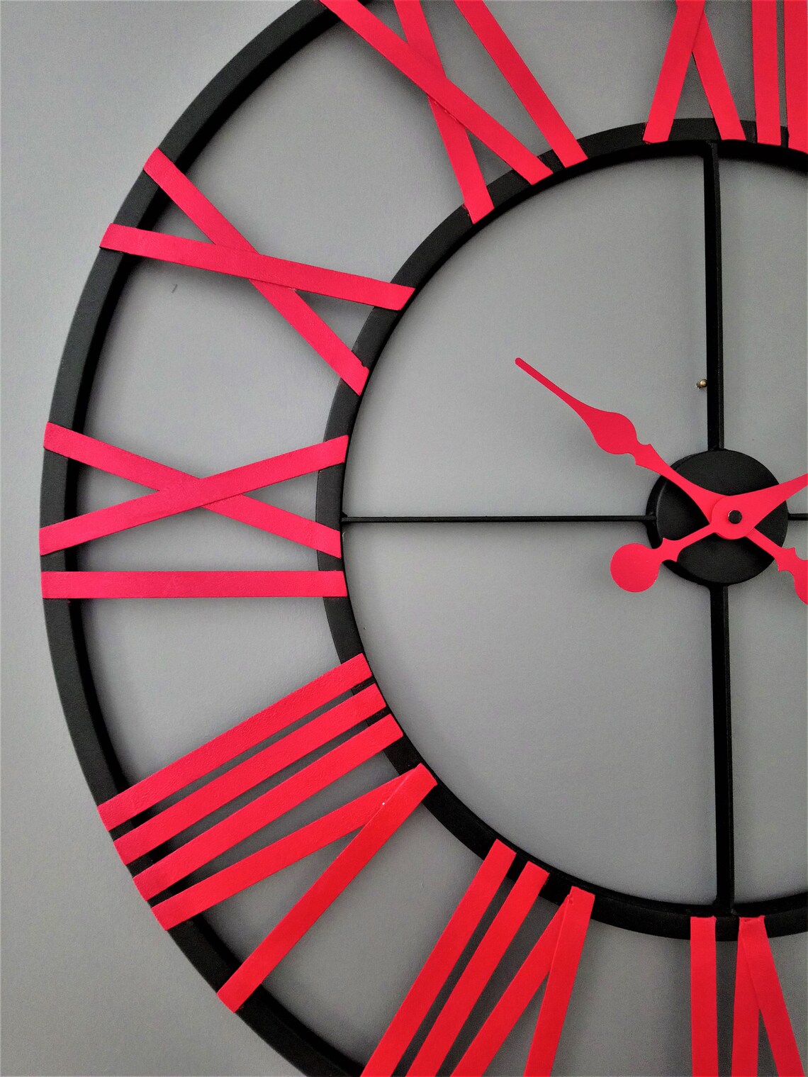 Extra Large Metal Wall Clock Rustic Wall Clock Contemporary 48 Etsy