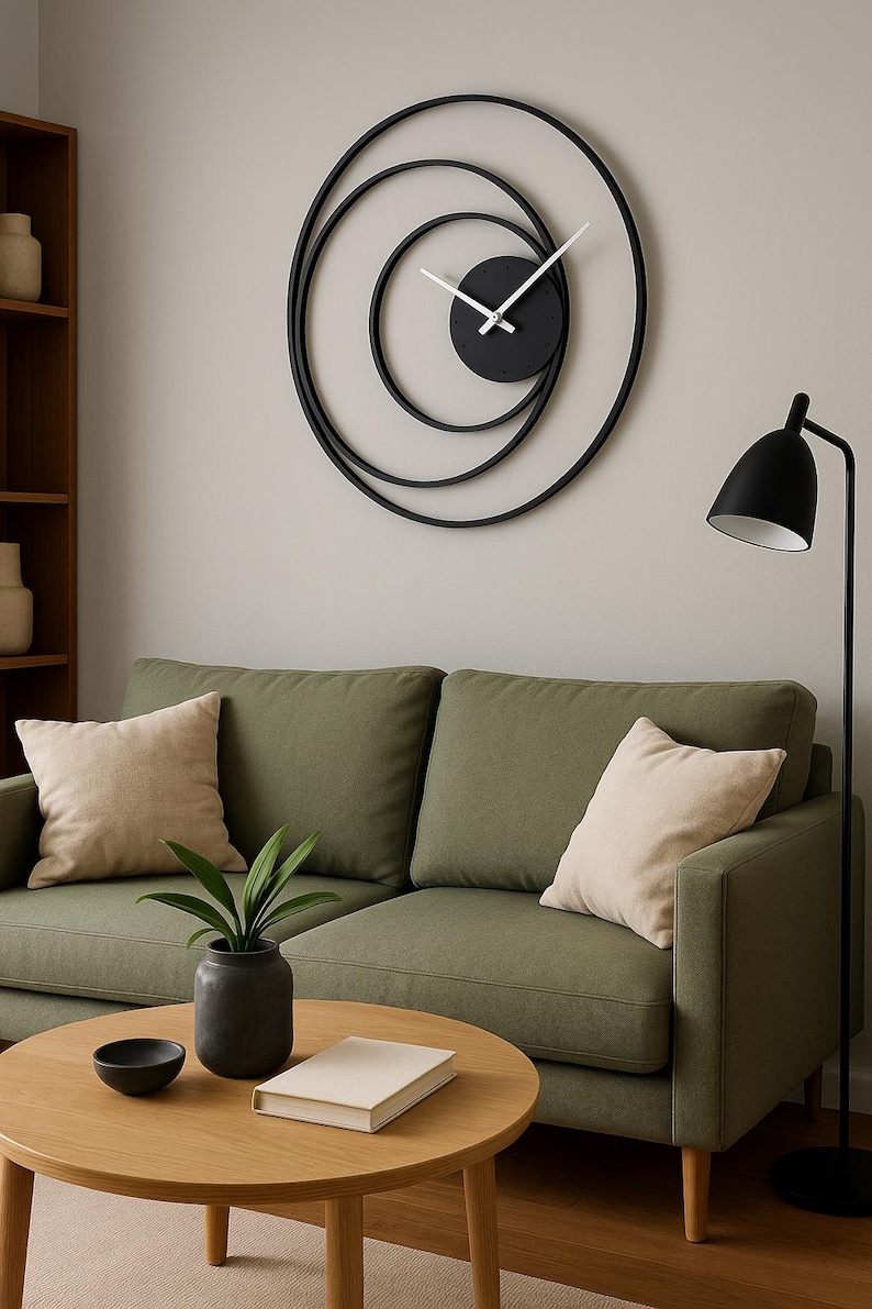 Metal Large Wall Clock Rustic Wall Clock Oversized Farmhouse Wall Clock Modern Minimalist Round Wall Clock Industrial Wall Art Decorative