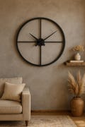 Minimalist Black Metal Wall Clock-Contemporary Design-Industrial Style-Handcrafted Timepiece-Modern Industrial Wall Clock-Unique Home Decor