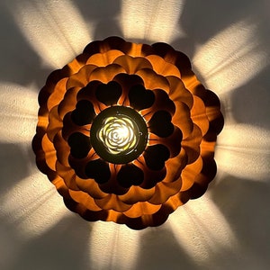 Flush Mount Lights, Botanical Lampshade, Scandinavian Light Fixture, Shadow Lamp, Rose Lampshade, Decorative Light, Cozy Light Fixture