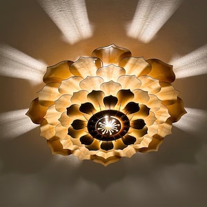 Wood Pendant Lamp, Hanging Lamp/ Hanging Lights for Living Room, Living Room Ceiling Light Fixture Farmhouse, Unique Indoor Light Fixture