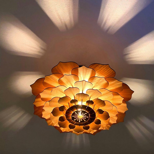 Farmhouse Light Fixture, Semi Flush Ceiling Lights Farmhouse, Unique Ceiling Light Fixture, Flower Ceiling Light Shade Vintage, Ceiling Lamp