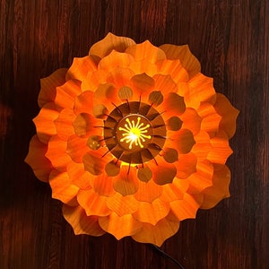 Yoga Lamp, Yoga Gifts for Mom, Meditation Lamp, Hanging Lamp, Wooden Pendant Light, Flower Lamp, Farmhouse Light, Shadow Lamp, Ambient Lamp