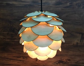 Wood Pendant Light Fixture, Chandelier Lighting, Ceiling Light, Hanging Lamp, Décor Lamp Shades, Dine Light, PINECONE Pendant Lamp, LED Bulb