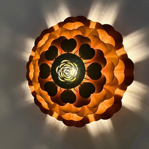 Semi Flush Mount Ceiling Light, Botanical Lampshade, Ceiling Lamp Shades, Scandinavian Light Fixture, Shadow Lamp, Rose Lampshade, Art Deco