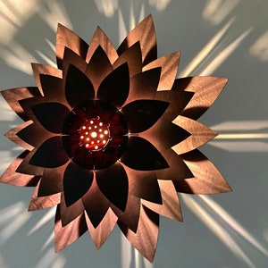 Meditation Lights, Meditation Lotus Lamp, Gifts for Yoga Lovers, Home Yoga Studio Lamp, Vintage Wooden Pendant Light for Meditation Room