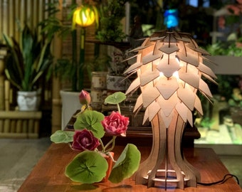 Lampe de chevet vintage, lampe de bureau rustique, lampe de chevet, lampe d'arbre, lampe de table en bois, lampe de table de chevet, lampe de lecture, lampe en bois unique