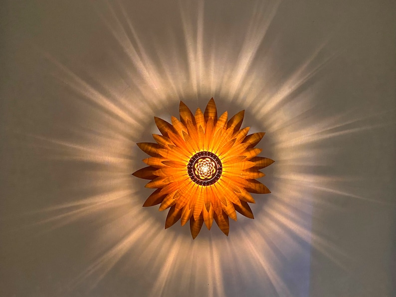 Sunflower Lamp Sunflower Pendant Light Shade Farmhouse Light Etsy