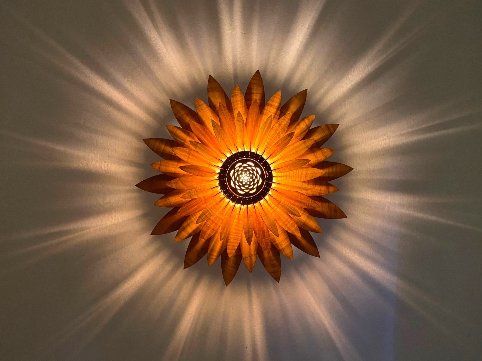 Sunflower Lamp Sunflower Pendant Light Shade Farmhouse Light Etsy
