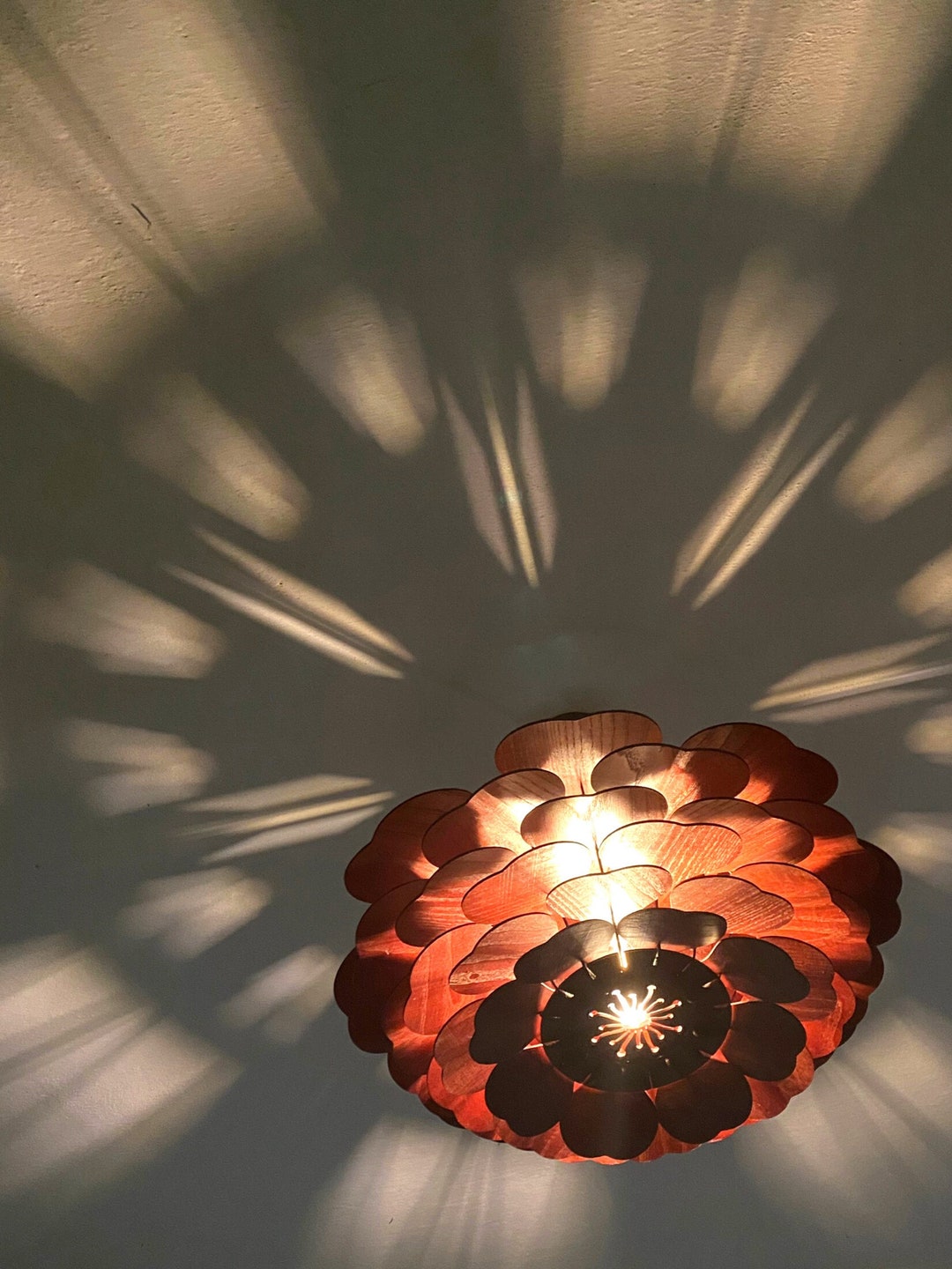 Girl Nursery Lamp Girls Lamp Rose Wood Pendant Light Etsy