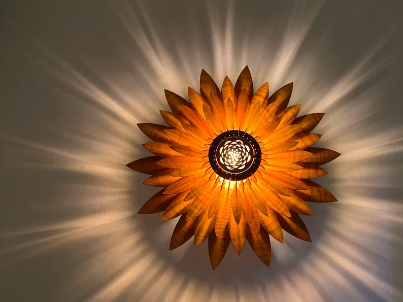 Sunflower Lamp Sunflower Pendant Light Shade Farmhouse Light Etsy