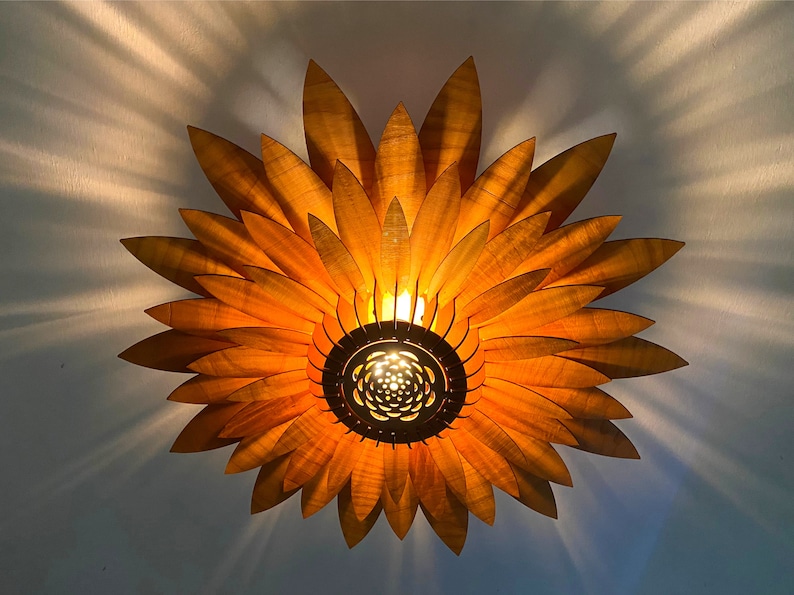 Sunflower Lamp Sunflower Pendant Light Shade Farmhouse Light Etsy