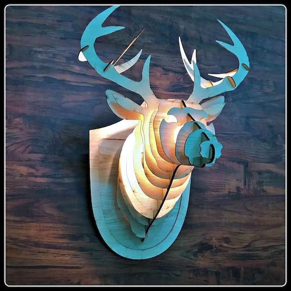 Deer Mount Kit Animal Wall Lamp 3D - Etsy