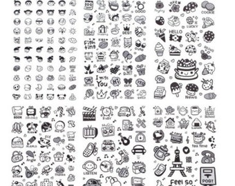 Pack of drawing stickers for scrapbooking
