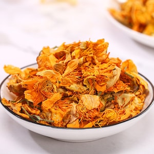 8.8oz de alta calidad natural Globeflower / Trollius chinensis / Trollflower / Nasturtium / Tropaeoloum / Jin Lian Hua