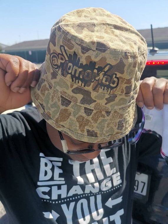 Camo \u0026 Black Bucket Hat One Size Fits 