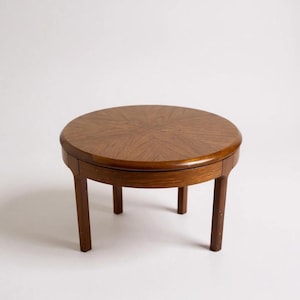 Mid Century Modern Teak Wood Danish Sunburst Coffee Table