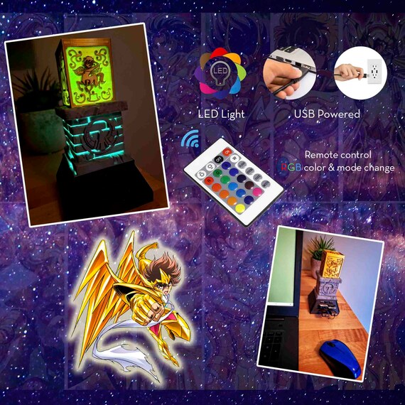 Personalized Card Holder Saint Seiya Gold Cloth Box With LED Lamp