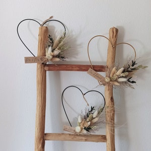 Wedding gift, gift wedding educator teacher birthday, dried flower wreath, dried flower ring, metal heart, dried flower heart