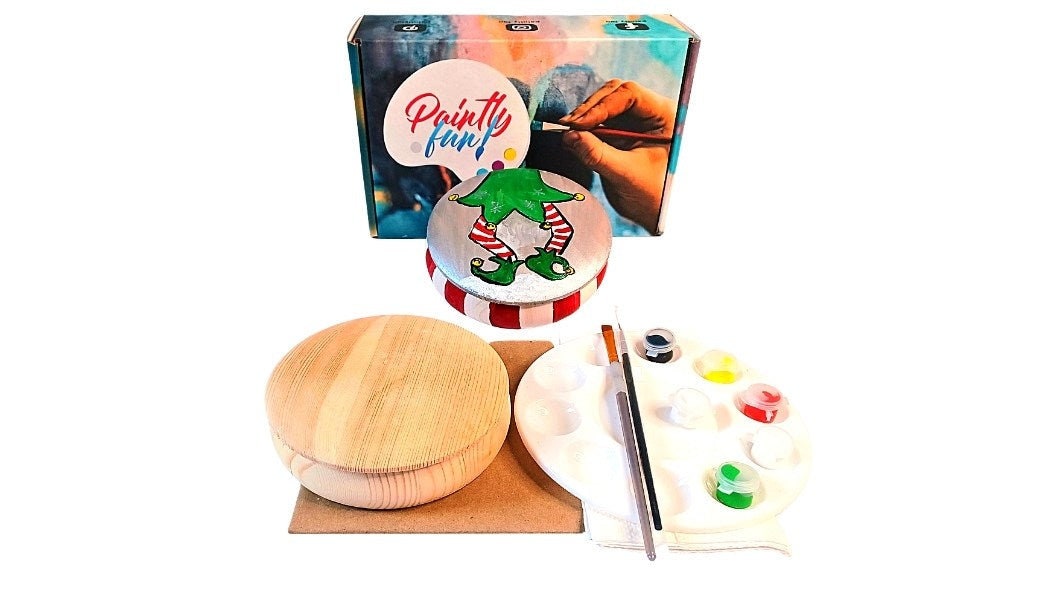 Paint Kit - Lumberjack Elf Acrylic Painting Kit & Video Lesson - Paint and  Sip Kit At Home - Paint Party