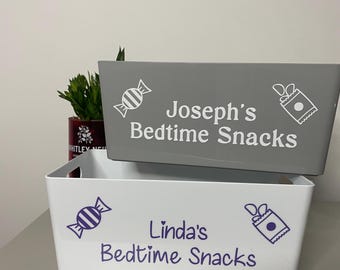 Personalised Box, Own Text, Treat, Sweet Box,  Bedtime Snacks, Valentines, Birthday, Anniversary Christmas Gift Box