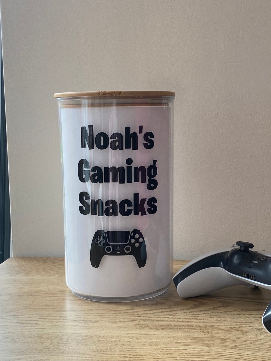 Personalized Gaming Snack Jar Sticker: Gamer Gift, Controller Decal - Etsy
