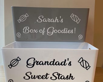 Personalised Snack Treat Box, Sweet Box, Box of Goodies, Sweet Stash Valentines, Birthday, Anniversary Christmas Gift Box