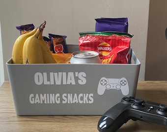 Personalised Gaming Snack Box  Gamer Gift for Kids, Teens or Adults Custom Controller Design  Gaming Room Storage Christmas or Birthday Gift