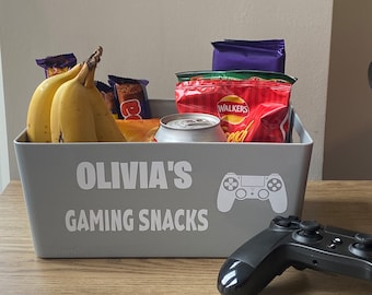 Personalised Gaming Snacks Box | Snack Storage | Boys or Girls | Gamer Gift | Choice of Controller image