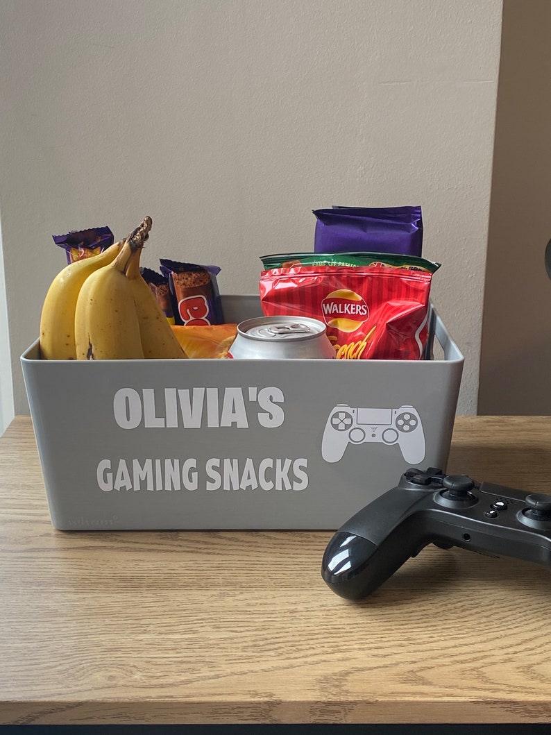 Personalised Gaming Snacks Box Snack Storage Boys or Girls Etsy UK