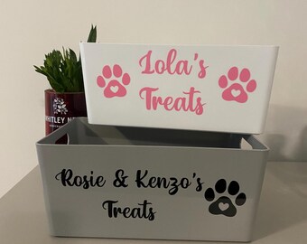 Personalised Pet Treat Box, Custom Dog & Cat Storage Container, Pet Name Treat Box, Pet Lover Gift, Cute Pet Snack Box, Custom Pet Storage