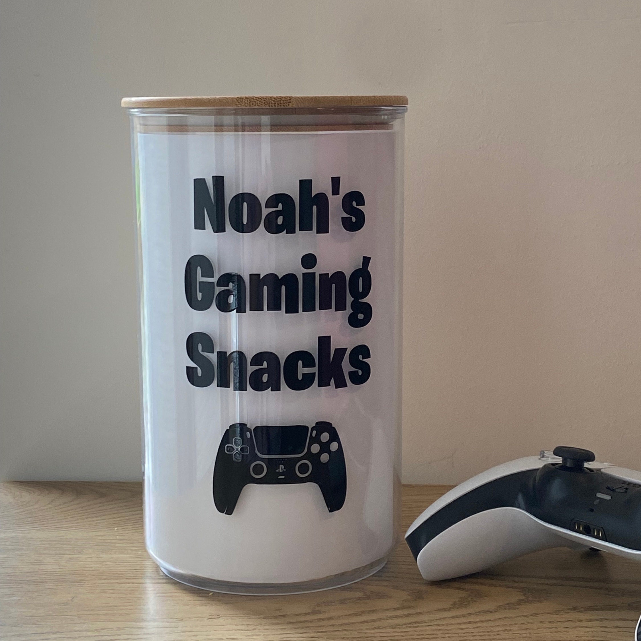 Personalized Gaming Snack Jar Sticker: Gamer Gift, Controller Decal - Etsy