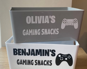 Personalised Gaming Snacks Sticker for  Boys or Girls Gamer Gift Choice of Controller image Christmas Birthday Box NOT Included STICKER ONLY