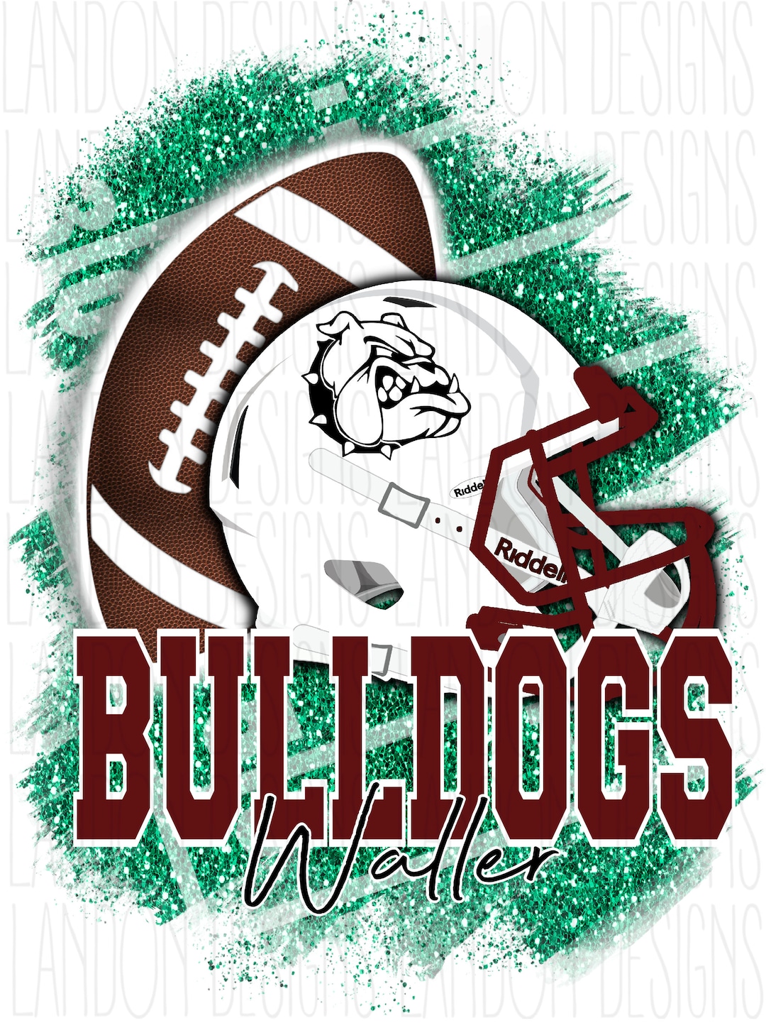 Waller Bulldogs Maroon White PNG Friday Night Light Etsy