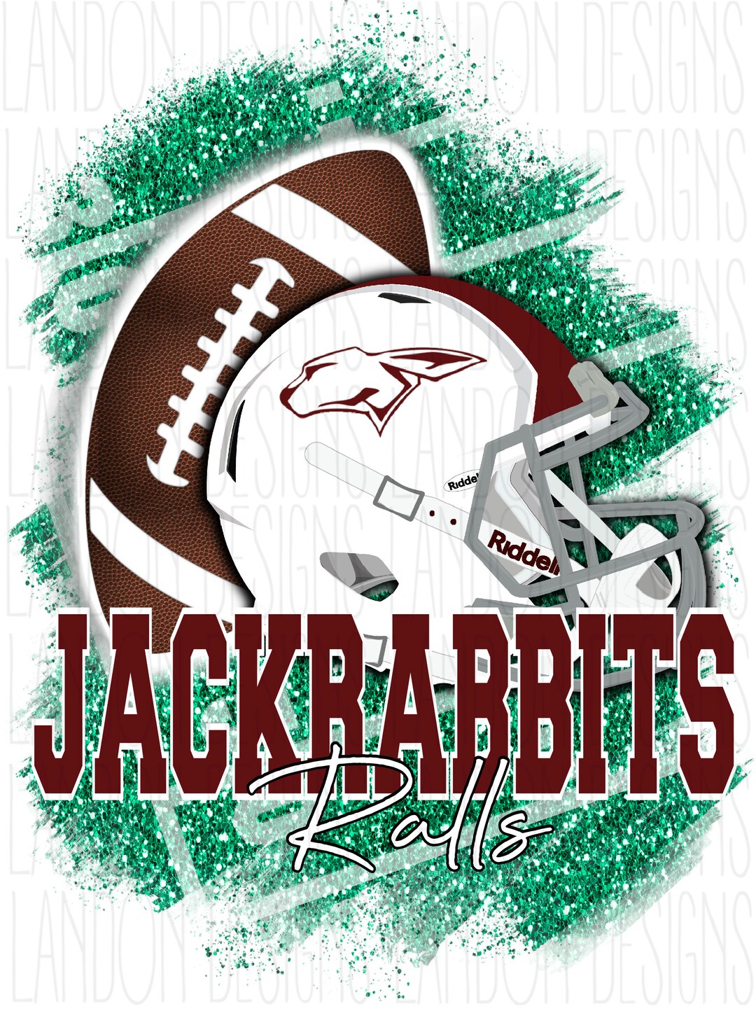 Ralls Jackrabbits Maroon PNG Helmet Etsy