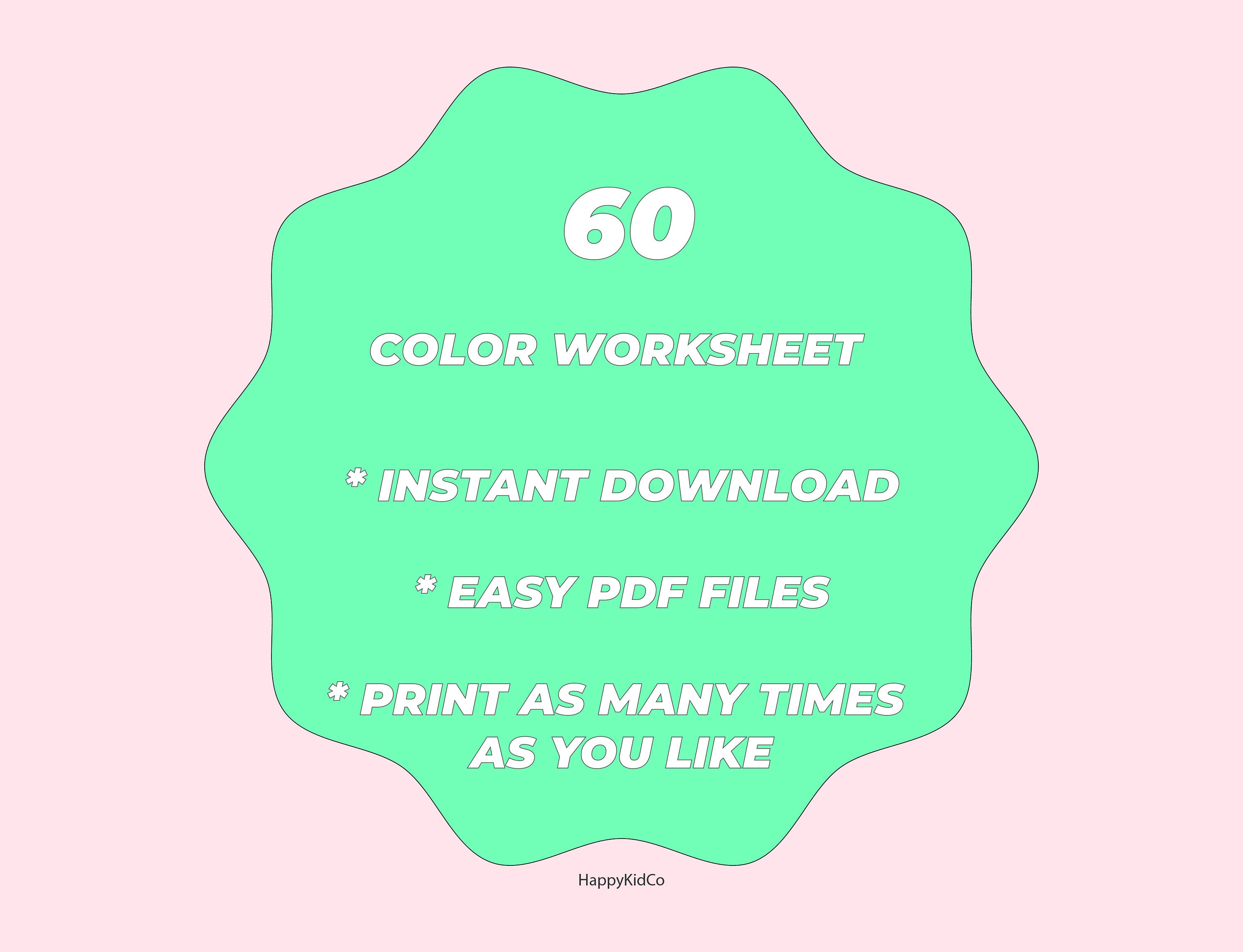 60 Printable Coloring by Numbers Pages, Preschool, Kindergarten ...
