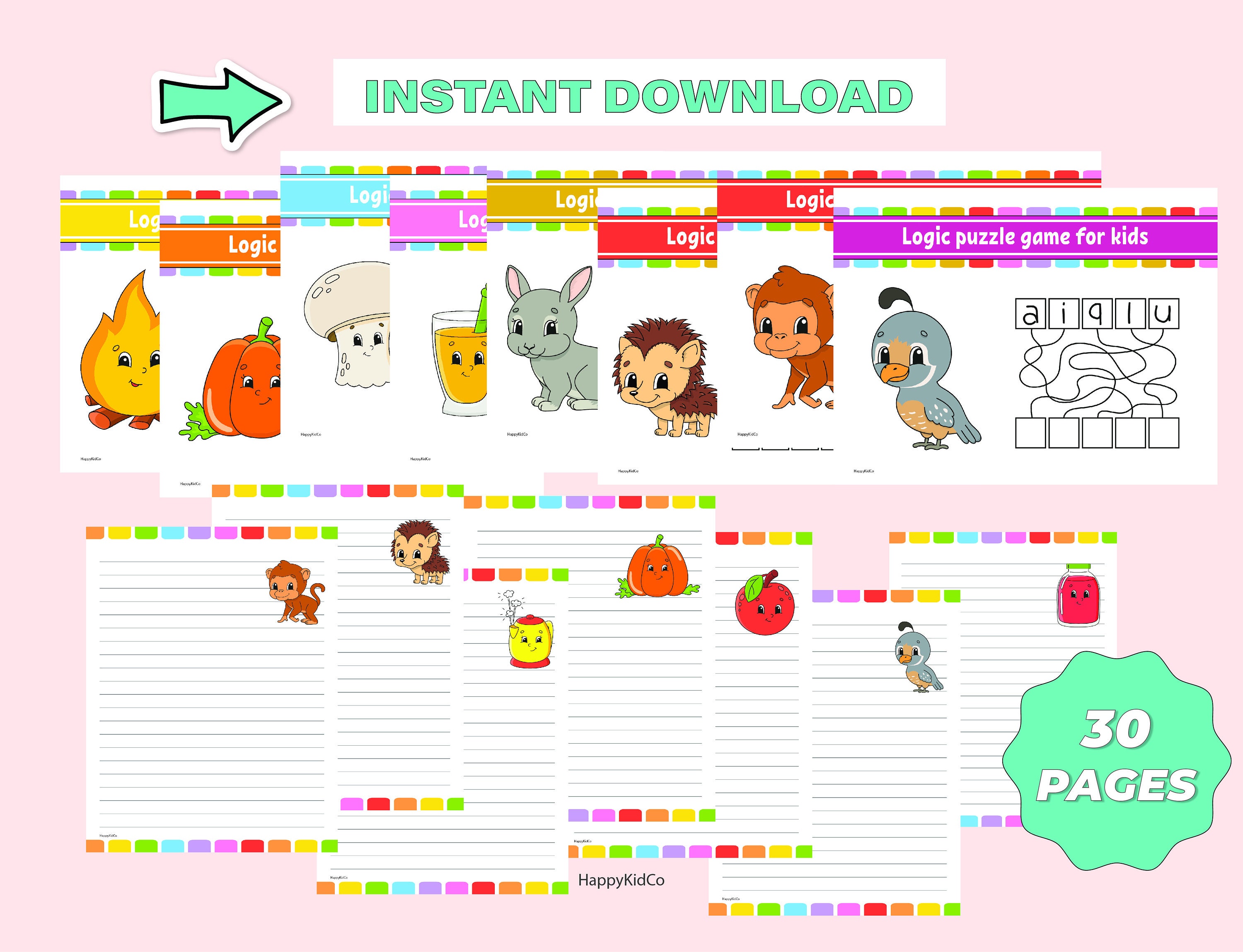 Printable LOGIC PUZZLE for Kids,printable Cute Sheets, Homeschool ...