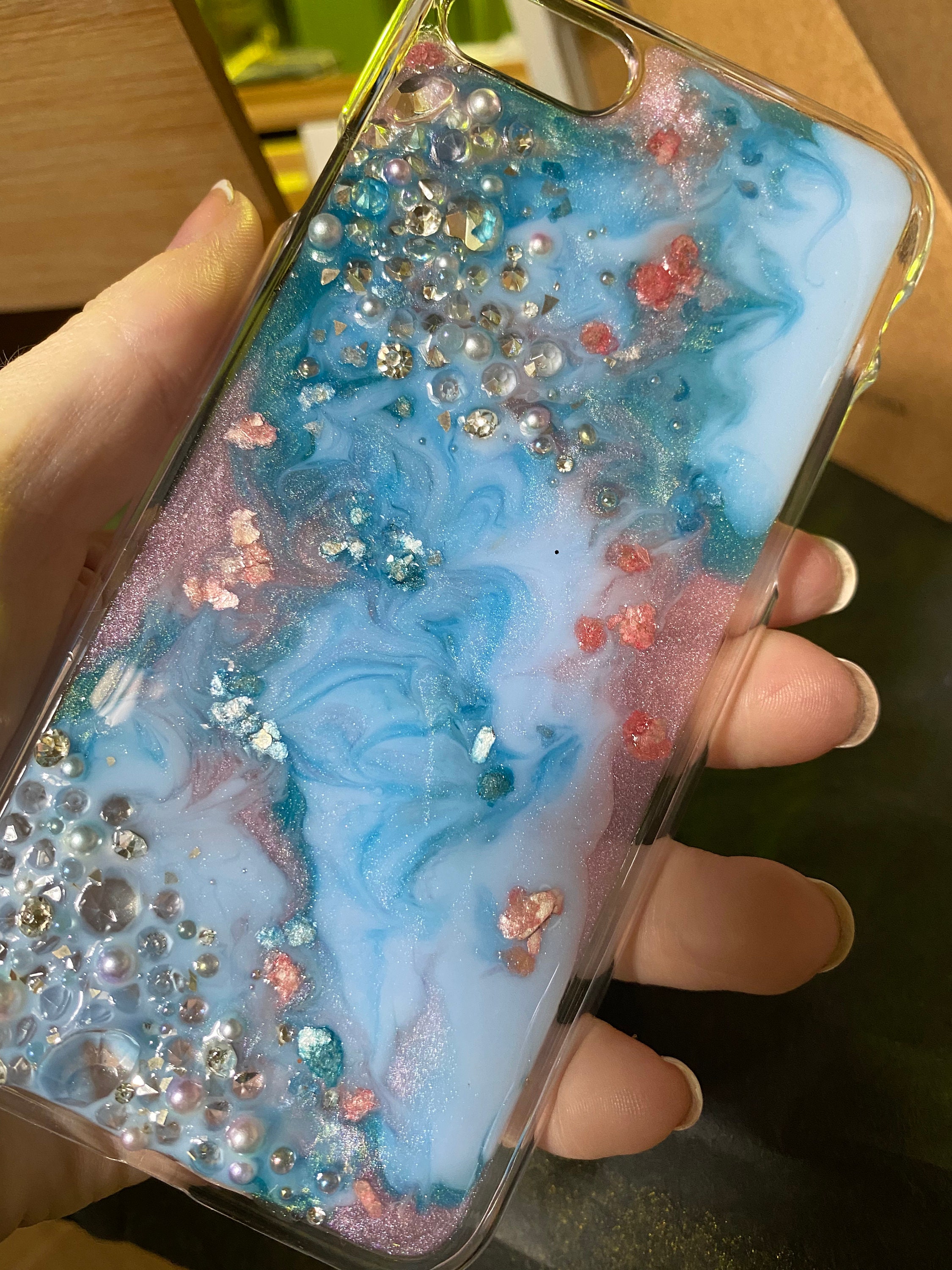 IPhone 7/8 phone case with resin design Etsy