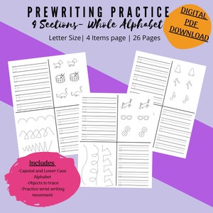 Pre-writting skills, tracing, preschool worksheets, Alphabet writing, handwriting practice, line worksheet, lower upper case letters
