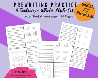 Pre-writting skills, tracing, preschool worksheets, Alphabet writing, handwriting practice, line worksheet, lower upper case letters