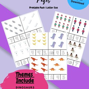 Number Counting, Count Clip worksheets, preschool worksheets, preschool activity
