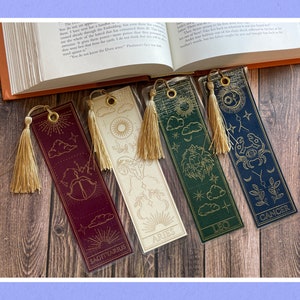 Horoscope bookmarks - Bookmarks with or without Tassel - Gold and Silver Foil Bookmarks - Dark Academia Bookmark