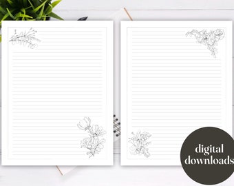 cute bear printable stationery lined stationery set kawaii etsy