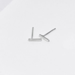 Silver Bar Stud Oorbellen - Sterling Silver - Bar Oorbellen