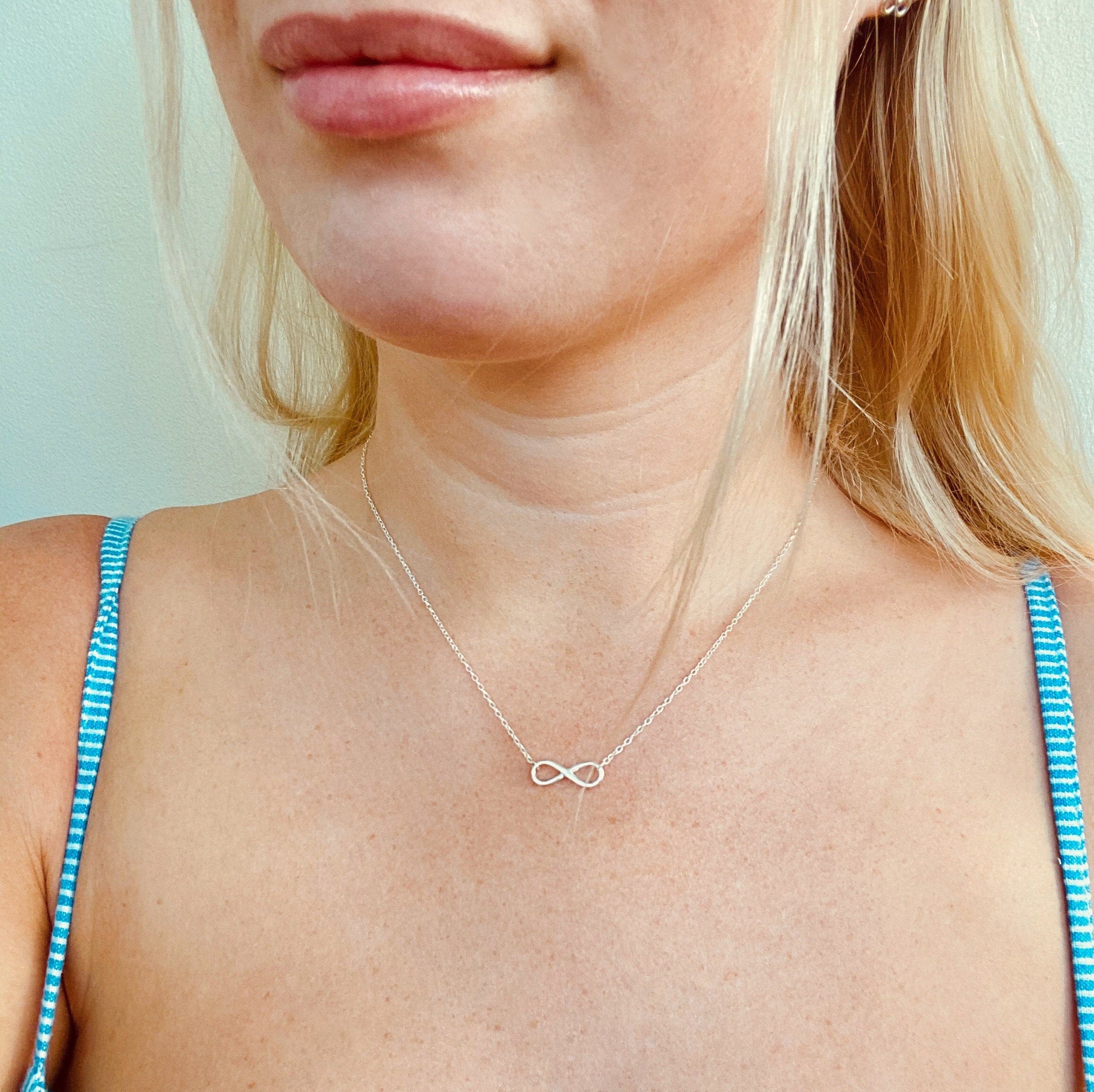 Set Gioielli Donna Simbolo Infinito E Ancora - Collana Pendente E Orecchini In Argento 925 Con Zirconi - Gioielli Di Moda Per Matrimonio E Festa Della Mamma - 3